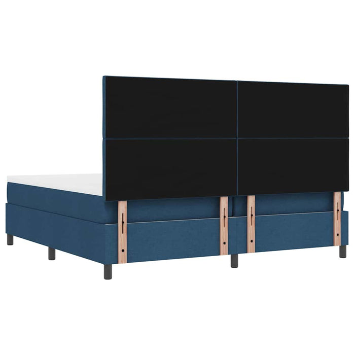 Pat cu arcuri cu saltea albastru 200 x 200 cm țesătură - WALTI WALTI