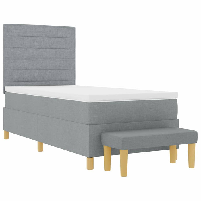 Pat cu arcuri cu saltea Gri deschis 80 x 200 cm țesătură - WALTI WALTI