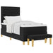 Pat cu arcuri cu saltea cu headboard Negru 80 x 200 cm țesătură - WALTI WALTI