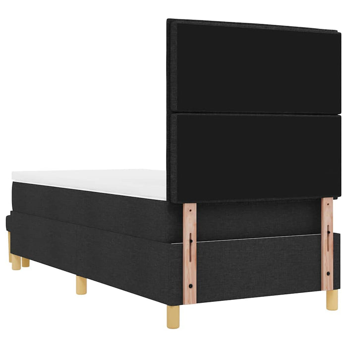 Pat cu arcuri cu saltea cu headboard Negru 80 x 200 cm țesătură - WALTI WALTI