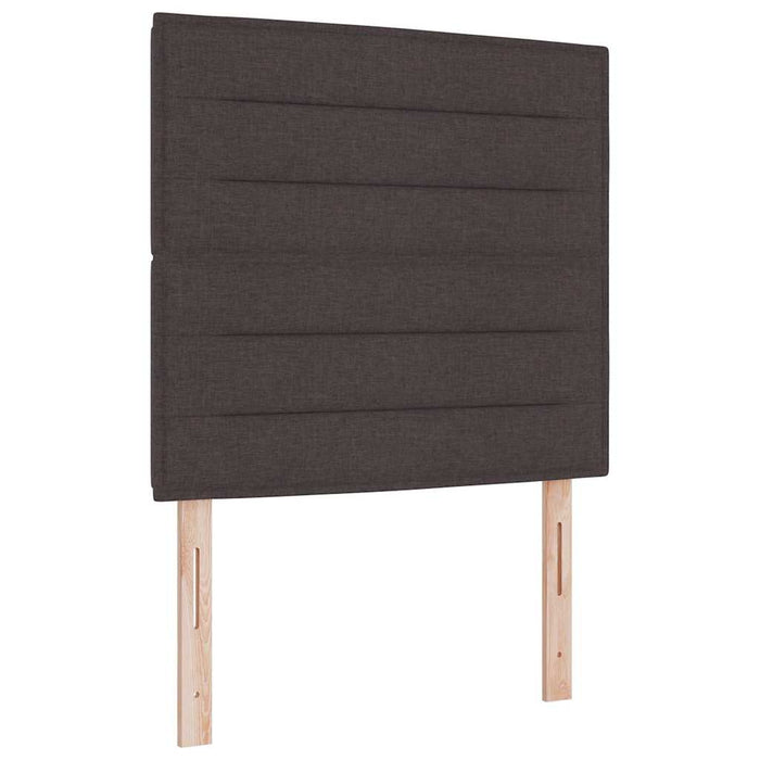 Pat cu arcuri cu headboard Maro închis 200 x 90 cm țesătură WALTI