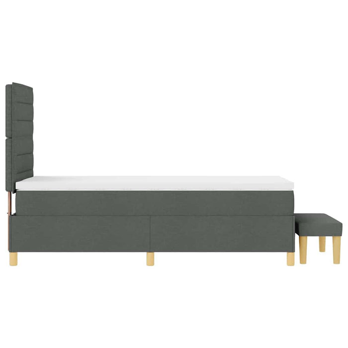 Pat cu arcuri cu saltea Gri închis 90 x 190 cm țesătură - WALTI WALTI