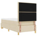 Pat cu arcuri cu saltea cu headboard Crem 90 x 190 cm țesătură - WALTI WALTI