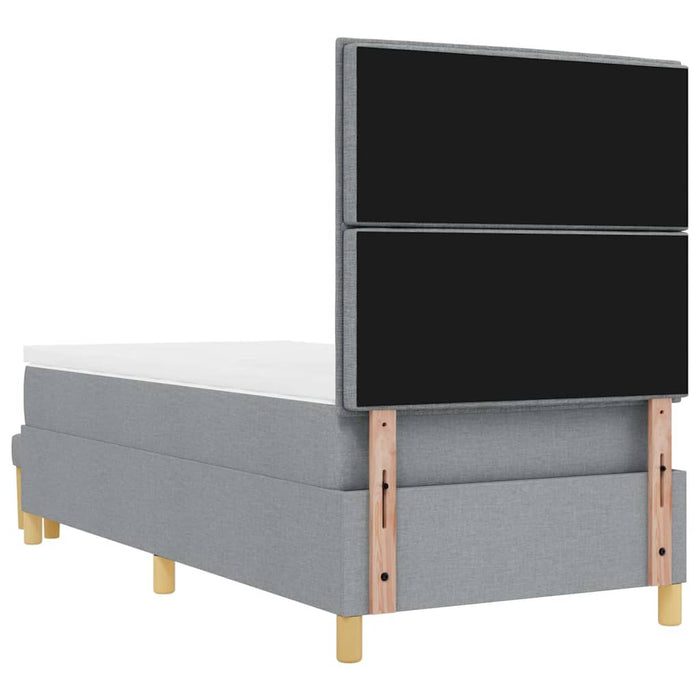 Pat cu arcuri cu saltea Gri deschis 100 x 200 cm țesătură - WALTI WALTI