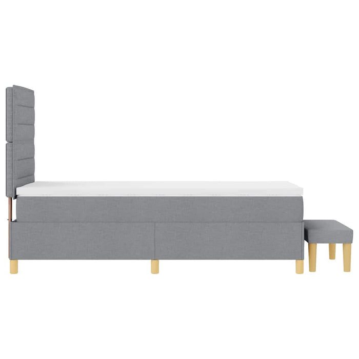 Pat cu arcuri cu saltea Gri deschis 100 x 200 cm țesătură - WALTI WALTI