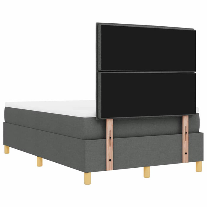 Pat cu arcuri cu saltea Gri închis 120 x 190 cm țesătură - WALTI WALTI