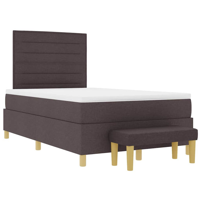 Pat cu arcuri cu saltea Maro închis 120 x 190 cm țesătură - WALTI WALTI