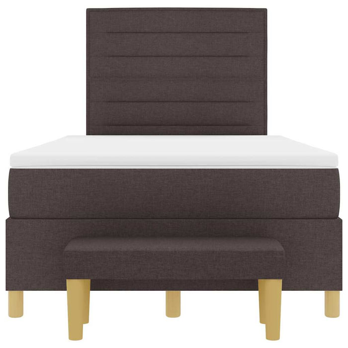Pat cu arcuri cu saltea Maro închis 120 x 190 cm țesătură - WALTI WALTI