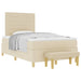 Pat cu arcuri cu saltea cu headboard Crem 120 x 190 cm țesătură - WALTI WALTI