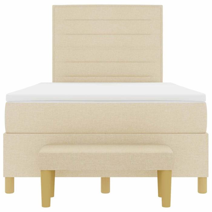 Pat cu arcuri cu saltea cu headboard Crem 120 x 190 cm țesătură - WALTI WALTI