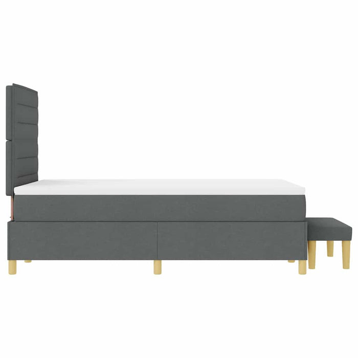 Pat cu arcuri cu saltea Gri închis 120 x 200 cm țesătură - WALTI WALTI