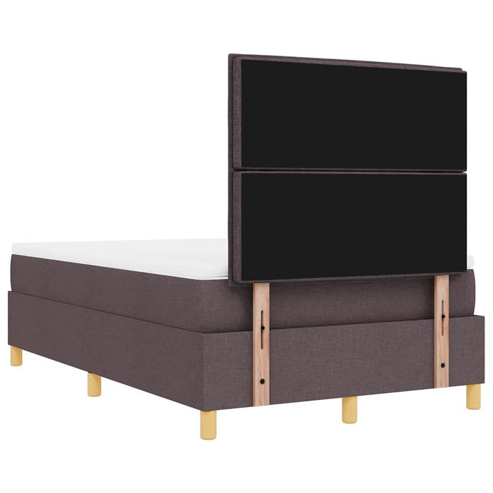 Pat cu arcuri cu saltea Maro închis 120 x 200 cm țesătură - WALTI WALTI
