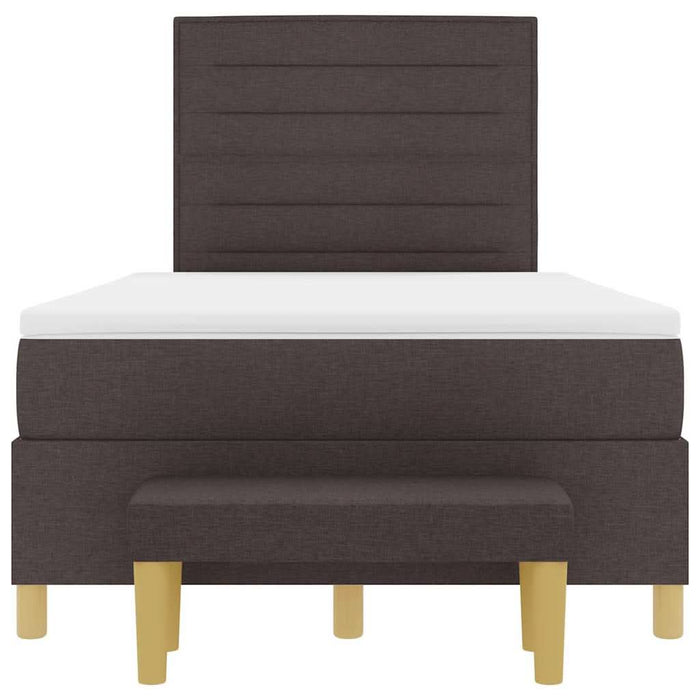 Pat cu arcuri cu saltea Maro închis 120 x 200 cm țesătură - WALTI WALTI