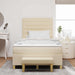 Pat cu arcuri cu saltea cu headboard Crem 120 x 200 cm țesătură - WALTI WALTI