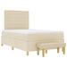 Pat cu arcuri cu saltea cu headboard Crem 120 x 200 cm țesătură - WALTI WALTI