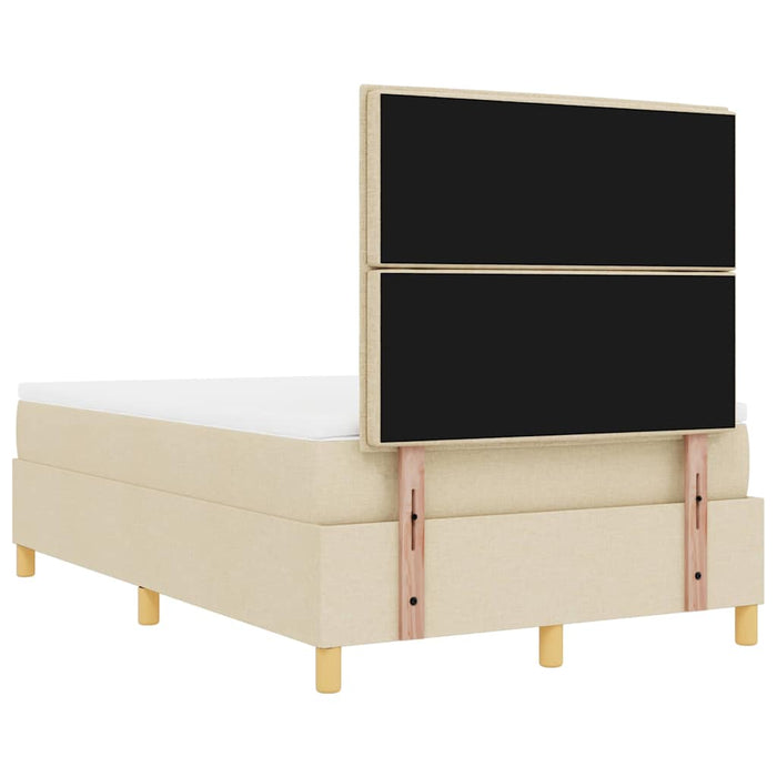 Pat cu arcuri cu saltea cu headboard Crem 120 x 200 cm țesătură - WALTI WALTI