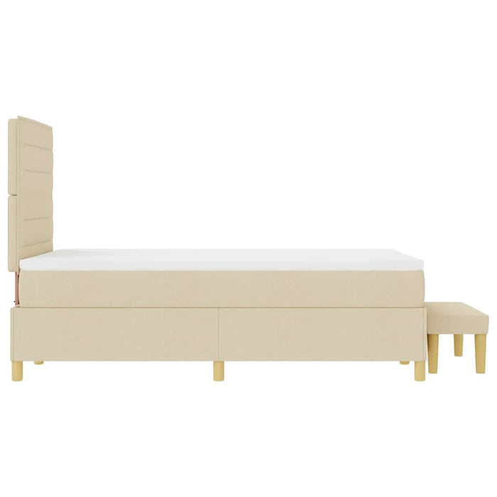 Pat cu arcuri cu saltea cu headboard Crem 120 x 200 cm țesătură - WALTI WALTI