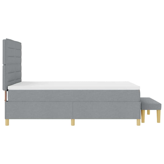 Pat cu arcuri cu saltea Gri deschis 140 x 190 cm țesătură - WALTI WALTI