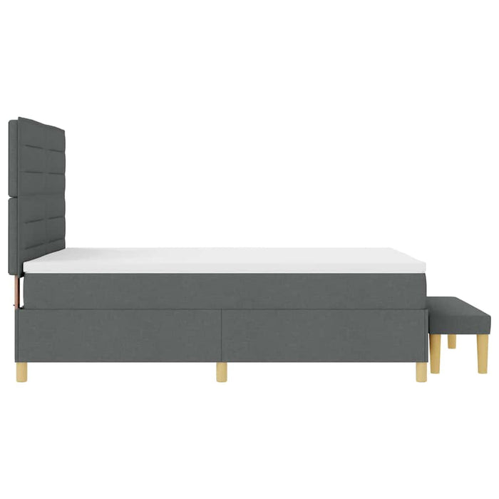 Pat cu arcuri cu saltea Gri închis 140 x 190 cm țesătură - WALTI WALTI