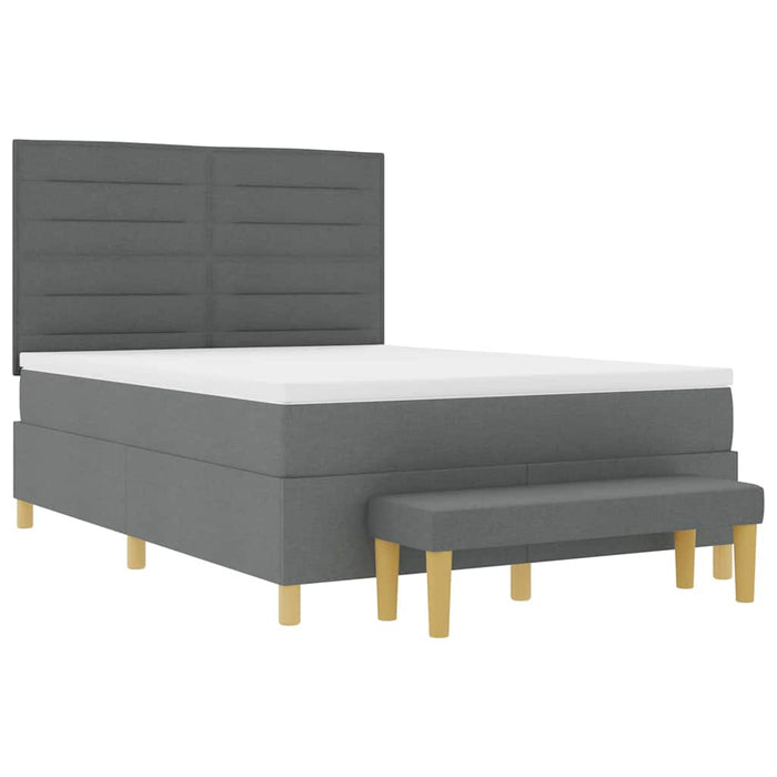 Pat cu arcuri cu saltea Gri închis 160 x 200 cm țesătură - WALTI WALTI
