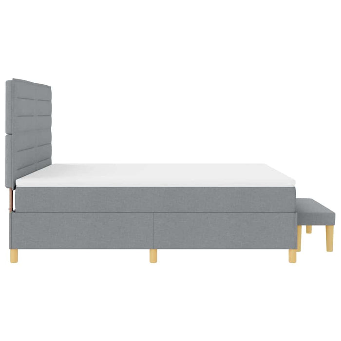 Pat cu arcuri cu headboard Gri deschis 200 x 180 cm țesătură - WALTI WALTI