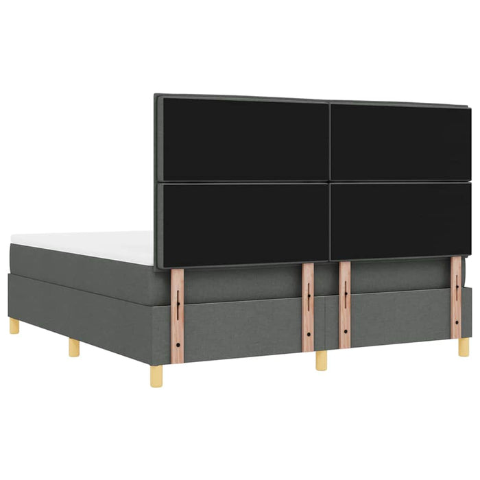 Pat cu arcuri cu saltea Gri închis 180 x 200 cm țesătură - WALTI WALTI