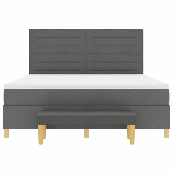 Pat cu arcuri cu saltea Gri închis 180 x 200 cm țesătură - WALTI WALTI