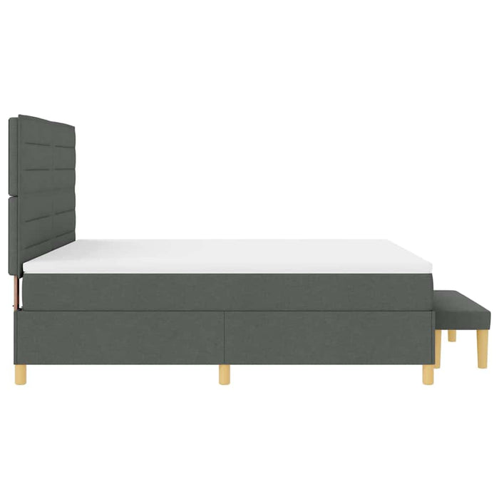 Pat cu arcuri cu saltea Gri închis 180 x 200 cm țesătură - WALTI WALTI
