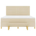 Pat cu arcuri cu saltea cu headboard Crem 180 x 200 cm țesătură - WALTI WALTI