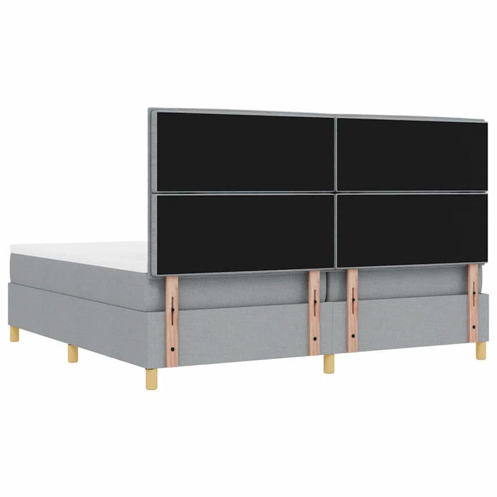 Pat cu arcuri cu saltea Gri deschis 200 x 200 cm țesătură - WALTI WALTI