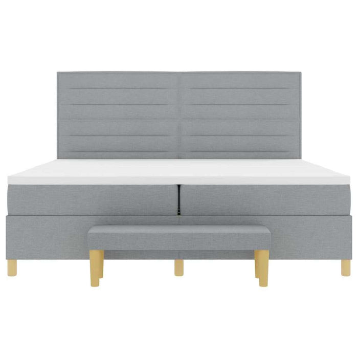 Pat cu arcuri cu saltea Gri deschis 200 x 200 cm țesătură - WALTI WALTI