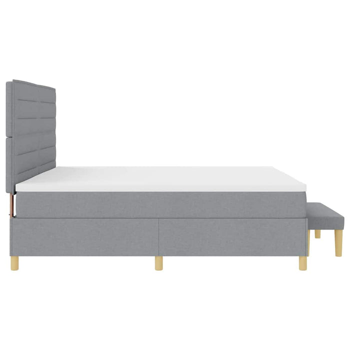 Pat cu arcuri cu saltea Gri deschis 200 x 200 cm țesătură - WALTI WALTI