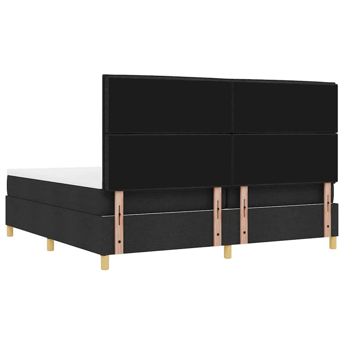 Pat cu arcuri cu saltea Negru 200 x 200 cm țesătură - WALTI WALTI