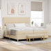 Pat cu arcuri cu saltea cu headboard Crem 200 x 200 cm țesătură - WALTI WALTI