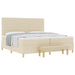 Pat cu arcuri cu saltea cu headboard Crem 200 x 200 cm țesătură - WALTI WALTI