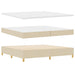 Pat cu arcuri cu saltea cu headboard Crem 200 x 200 cm țesătură - WALTI WALTI