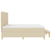 Pat cu arcuri cu saltea cu headboard Crem 200 x 200 cm țesătură - WALTI WALTI