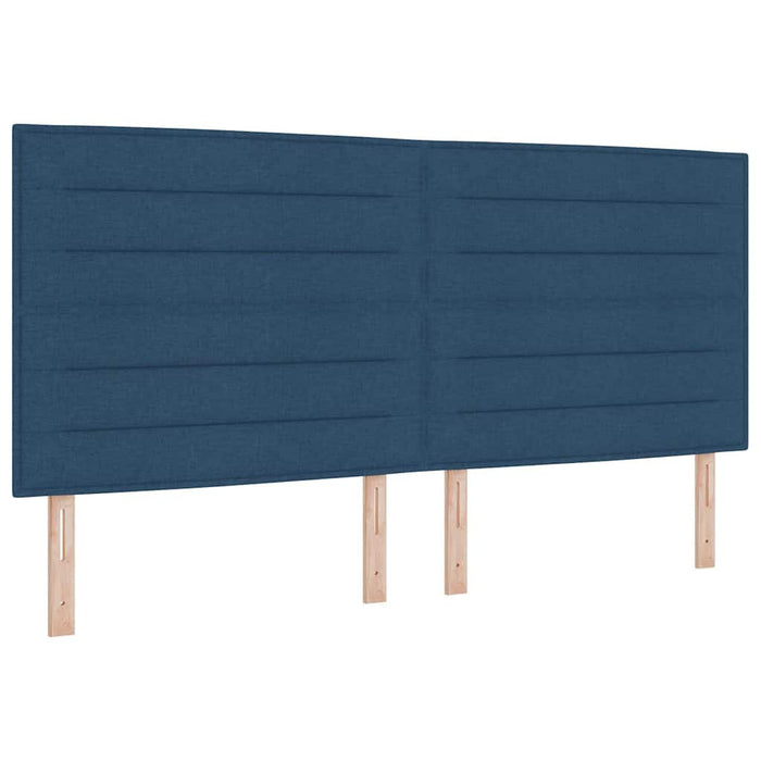 Pat cu arcuri cu saltea albastru 200 x 200 cm țesătură WALTI