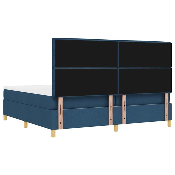 Pat cu arcuri cu saltea albastru 200 x 200 cm țesătură WALTI