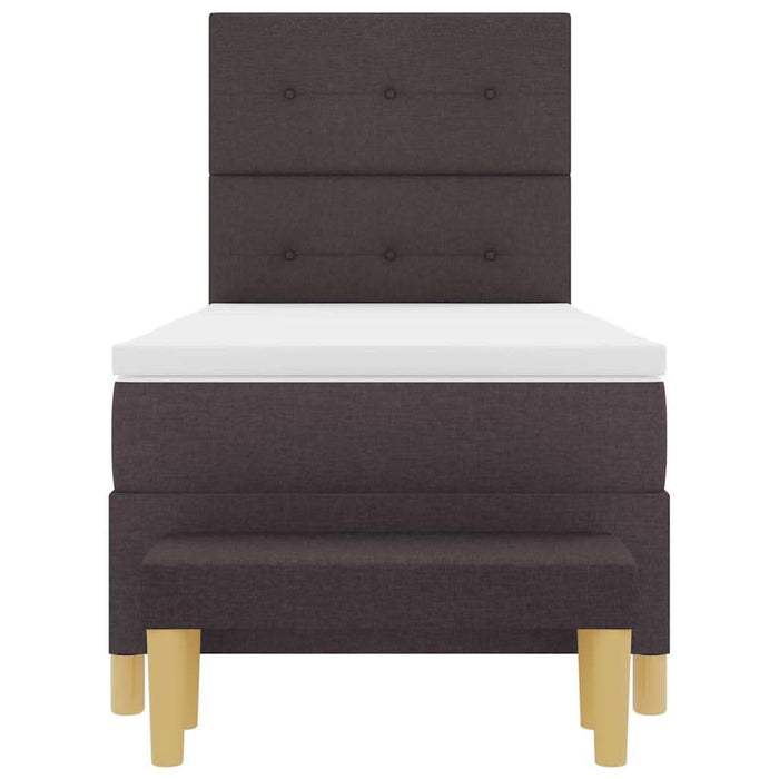 Pat cu arcuri cu saltea Maro închis 80 x 200 cm țesătură - WALTI WALTI