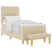 Pat cu arcuri cu saltea cu headboard Crem 80 x 200 cm țesătură - WALTI WALTI