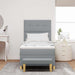 Pat cu arcuri cu headboard Gri deschis 200 x 100 cm țesătură - WALTI WALTI