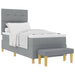 Pat cu arcuri cu headboard Gri deschis 200 x 100 cm țesătură - WALTI WALTI