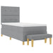 Pat cu arcuri cu headboard Gri deschis 200 x 100 cm țesătură - WALTI WALTI
