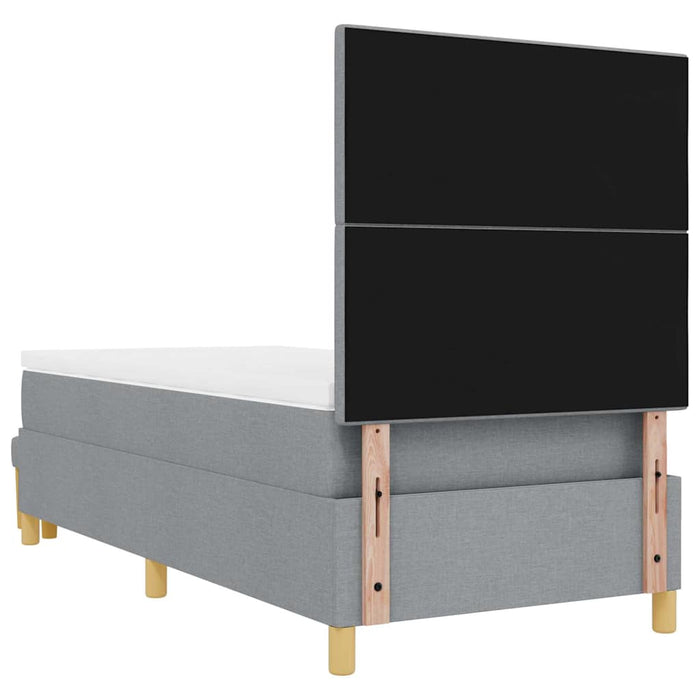 Pat cu arcuri cu headboard Gri deschis 200 x 100 cm țesătură - WALTI WALTI