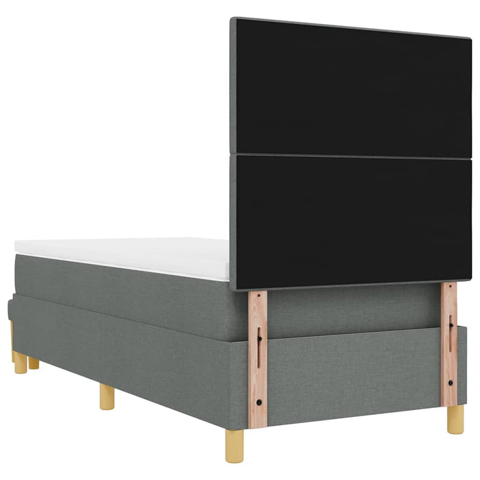 Pat cu arcuri cu headboard Gri închis 200 x 100 cm țesătură WALTI