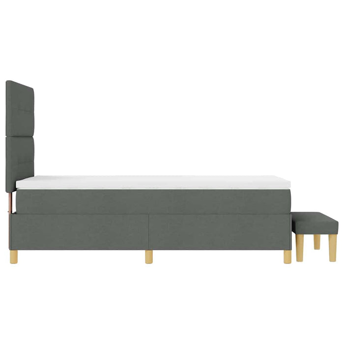 Pat cu arcuri cu headboard Gri închis 200 x 100 cm țesătură WALTI