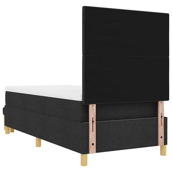 Pat cu arcuri cu pernă cu headboard Negru 200 x 100 cm țesătură WALTI