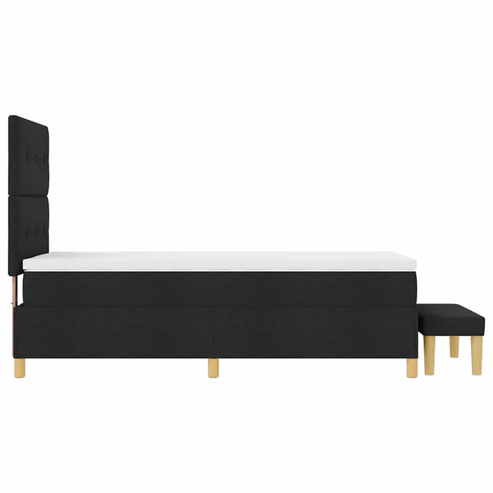Pat cu arcuri cu pernă cu headboard Negru 200 x 100 cm țesătură WALTI