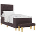 Pat cu arcuri cu headboard Maro închis 200 x 100 cm țesătură - WALTI WALTI